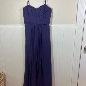 David’s Bridal Purple Chiffon Fairy Bridesmaids Maxi Dress Size 10